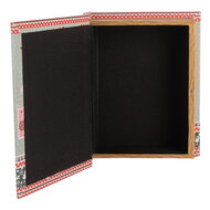 Clayre & Eef | Opbergdoos Blauw Rood (3) 27x22x7 / 22x17x6 / 17x12x4 cm | 66260