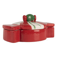Clayre & Eef | Voorraadpotje met deksel Rood Wit 15x10x7 cm | 6CE2148