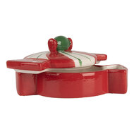 Clayre & Eef | Voorraadpotje met deksel Rood Wit 15x10x7 cm | 6CE2148