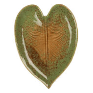 Clayre & Eef | Schaaltje Blad Groen Bruin 15x11x2 cm | 6CE2154