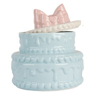 Clayre & Eef | Decoratie pot met deksel Blauw Roze ø 13x15 cm | 6CE2146