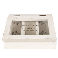 Clayre & Eef | Theedoos klein Wit 18x16x9 cm | 6H2398