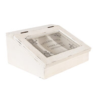 Clayre & Eef | Theedoos klein Wit 18x16x9 cm | 6H2398
