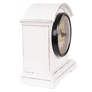 Clayre & Eef | Tafelklok Wit Bruin 13x7x14 cm / 1xAA | 6KL0831