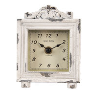 Clayre & Eef | Tafelklok Grijs Beige 10x6x14 cm / 1xAA | 6KL0832