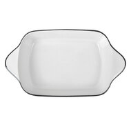 Clayre & Eef | Schaal Wit Zwart 26x15x5 cm / 550 ml | 6CE2165