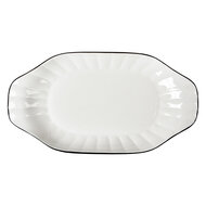 Clayre & Eef | Schaal Wit Zwart 29x16x3 cm | 6CE2166