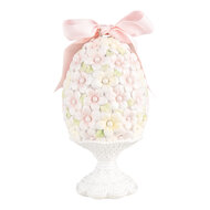 Clayre & Eef | Decoratie Beeld Ei Roze Wit ø 10x20 cm | 6PR5145
