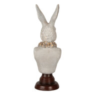 Clayre & Eef | Decoratie Beeld Konijn Grijs Bruin 13x12x39 cm | 6PR5362