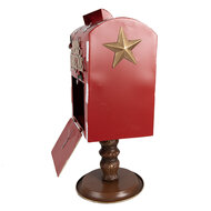 Clayre &amp; Eef   | Brievenbus Rood Bruin 27x22x51 cm | 6Y5633