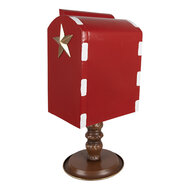 Clayre &amp; Eef   | Brievenbus Rood Bruin 27x22x51 cm | 6Y5633