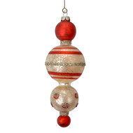 Clayre & Eef | Kersthanger Rood Wit ø 6x17 cm | 6GL4712