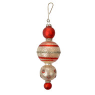 Clayre & Eef | Kersthanger Rood Wit ø 6x17 cm | 6GL4712
