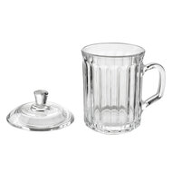 Clayre & Eef | Mok met deksel Transparant 11x9x15 cm / 250 ml | 6GL4727