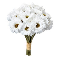 Clayre & Eef | Kunstbloem bos van 18 stuks Wit Groen 15x15x30 cm | 6PL0394W
