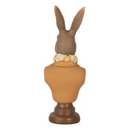 Clayre & Eef | Decoratie Beeld Konijn Bruin Oranje 7x5x19 cm | 6PR5363