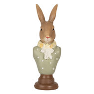 Clayre &amp; Eef   | Decoratie Beeld Konijn Bruin Groen 6x5x18 cm | 6PR5364