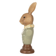 Clayre &amp; Eef   | Decoratie Beeld Konijn Bruin Groen 6x5x18 cm | 6PR5364