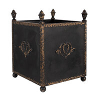 Clayre & Eef | Bloempotten Binnen Set van 2 Zwart Bruin 42x42x51 / 32x32x41 cm | 5Y1293