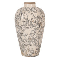 Clayre &amp; Eef   | Vaas Beige Grijs &oslash; 17x30 cm | 6CE1934S