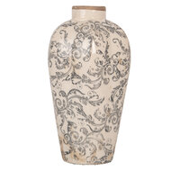 Clayre &amp; Eef   | Vaas Beige Grijs &oslash; 17x30 cm | 6CE1934S
