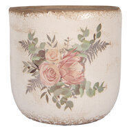 Clayre & Eef | Bloempot Binnen Beige Roze ø 20x19 cm | 6CE1981XL