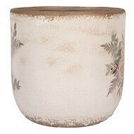 Clayre & Eef | Bloempot Binnen Beige Roze ø 20x19 cm | 6CE1981XL