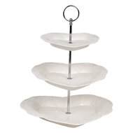 Clayre &amp; Eef   | Etag&egrave;re 2 laags Wit &oslash; 26x31 cm | 6CE2048