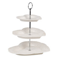 Clayre &amp; Eef   | Etag&egrave;re 2 laags Wit &oslash; 26x31 cm | 6CE2048