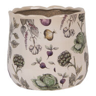 Clayre & Eef | Bloempot Binnen Beige Groen ø 18x16 cm | 6CETKG0001M