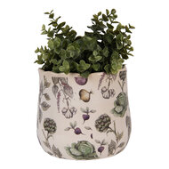 Clayre & Eef | Bloempot Binnen Beige Groen ø 18x16 cm | 6CETKG0001M