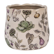 Clayre & Eef | Bloempot Binnen Beige Groen ø 18x16 cm | 6CETKG0001M