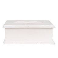 Clayre &amp; Eef   | Tissuebox Wit Zwart 28x16x10 cm | 6H2396