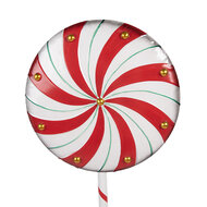 Clayre & Eef | Decoratie Lolly Rood Wit 40x30x120 cm | 6Y5733