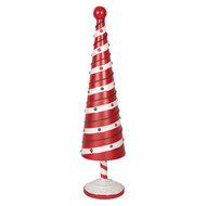Clayre & Eef | Kerstdecoratie Kerstboom Rood Wit ø 13x49 cm | 6Y5735