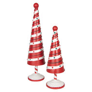 Clayre & Eef | Kerstdecoratie Kerstboom Rood Wit ø 13x49 cm | 6Y5735