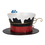 Clayre & Eef | Decoratie Cappello Zwart Wit ø 22x12 cm | 6Y5736