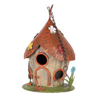 Clayre & Eef | Vogelhuis Beige Rood ø 17x27/54 cm | 6Y5737