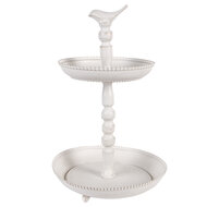 Clayre & Eef | Etagère 2 laags Wit ø 27x41 cm | 6Y5738