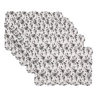 Clayre & Eef | Placemats Set van 6 Wit Bruin 48x32 cm | Q205.040