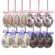 Clayre & Eef | Decoratie Hanger Ei (set 12) Meerkleurig ø 4x5 cm | 65903