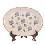 Clayre & Eef | Decoratie Bord Beige Blauw 25x18x2 cm | 6CE2024