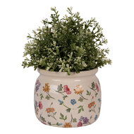 Clayre &amp; Eef   | Bloempot Binnen Beige Roze &oslash; 16x13 cm | 6CECFL0001M