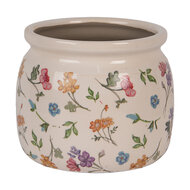 Clayre &amp; Eef   | Bloempot Binnen Beige Roze &oslash; 16x13 cm | 6CECFL0001M