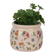 Clayre & Eef | Bloempot Binnen Beige Roze ø 12x10 cm | 6CECFL0001S