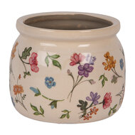 Clayre & Eef | Bloempot Binnen Beige Roze ø 12x10 cm | 6CECFL0001S