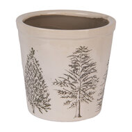 Clayre & Eef | Bloempot Binnen Beige Groen ø 17x16 cm | 6CENPT0001L