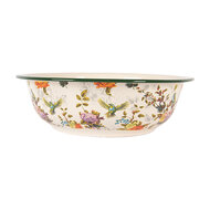 Clayre & Eef | Decoratie schaal Beige Groen ø 30x9 cm / 3000 ml | 6EM0003