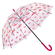 Clayre & Eef | Paraplu Volwassenen Transparant Roze ø 90x82 cm | JZUM0092