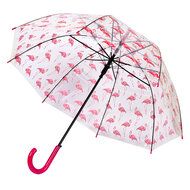 Clayre & Eef | Paraplu Volwassenen Transparant Roze ø 90x82 cm | JZUM0092